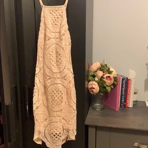 Light pink crochet dress